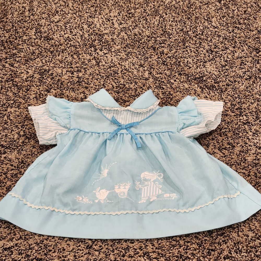 Vintage Baby Girl Clothes Embroidery Ducks 3-6 Months